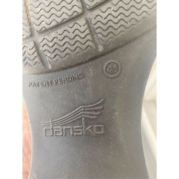 Dansko Blue Floral Patent Clogs Sz 41 - Picture 9 of 9